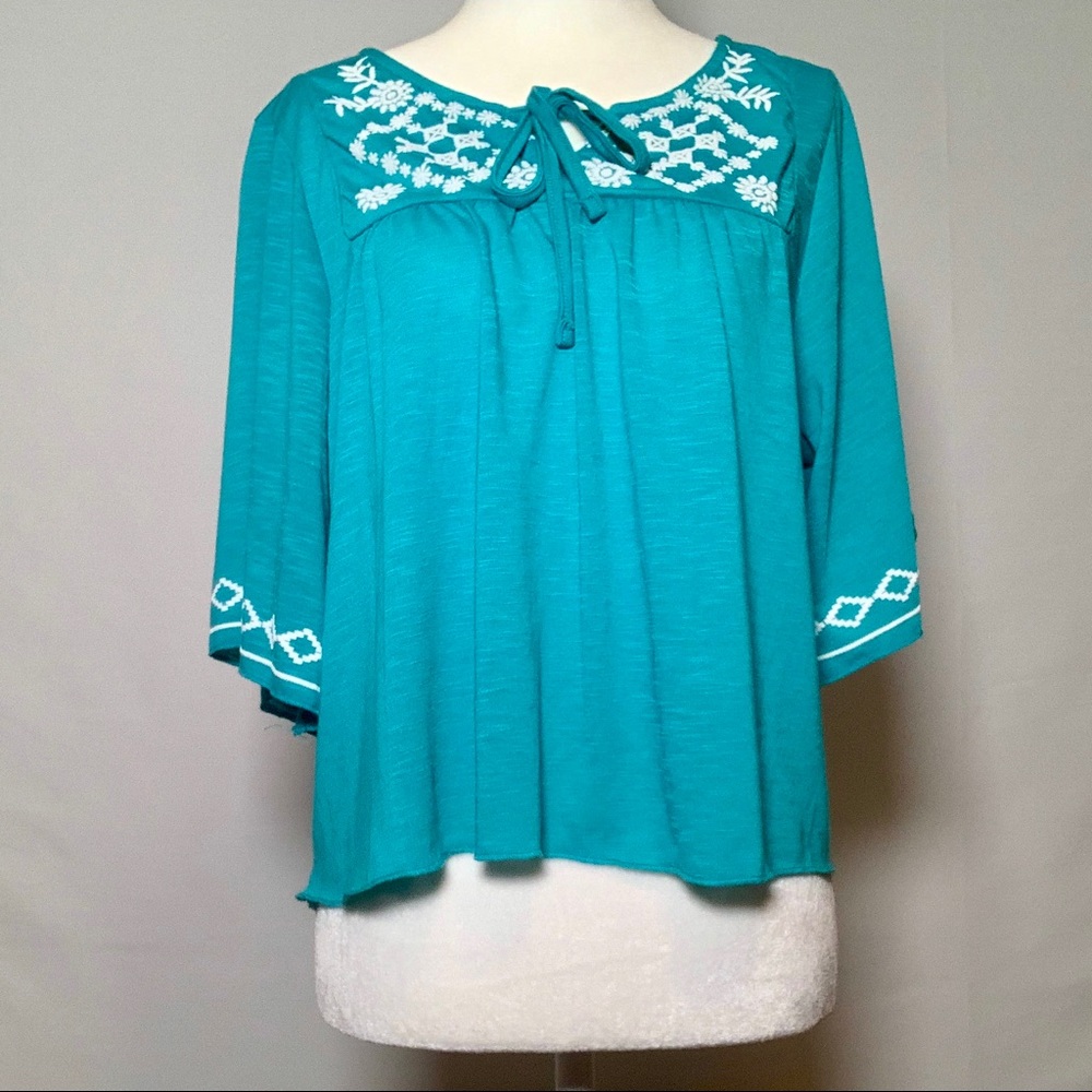 NWT Aeropostale Teal Flowy Top
